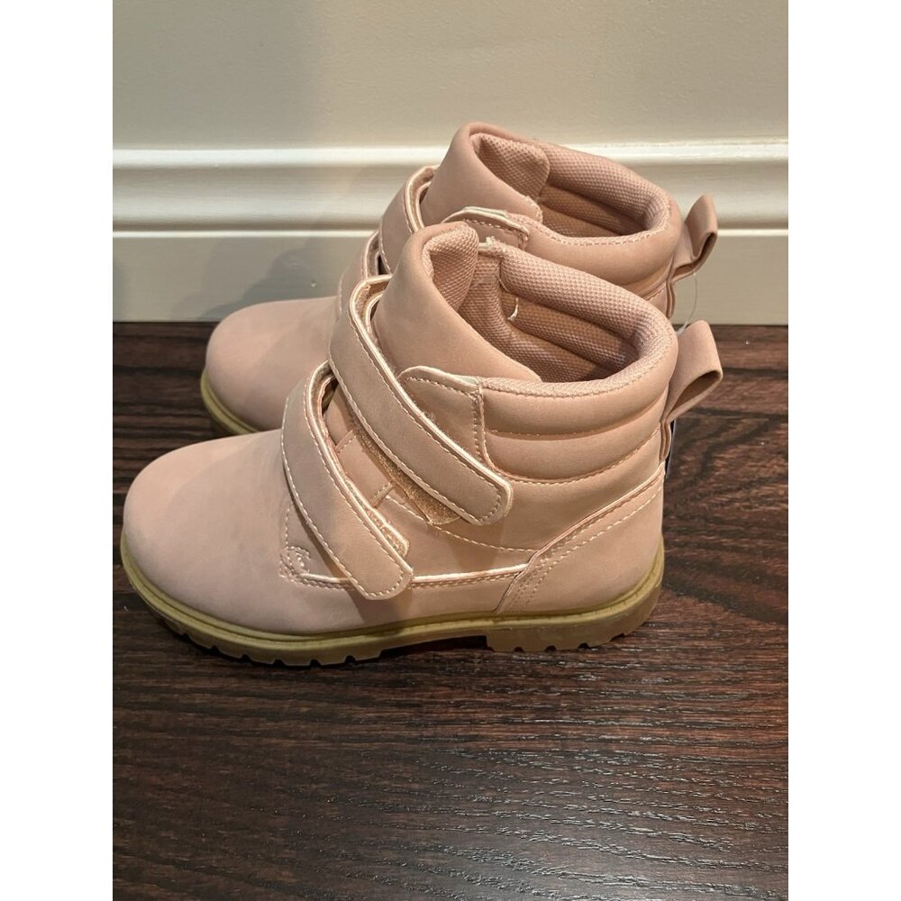 Tobfis Kids Waterproof Strap Work Boots, Pink, 11 M US